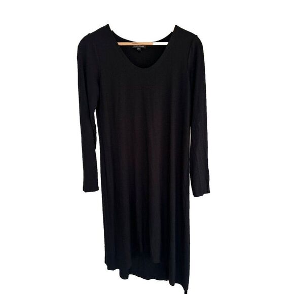 Eileen Fisher Long Sleeve Black Stretch Contemporary Minimalist Career Dress S - Picture 1 of 4